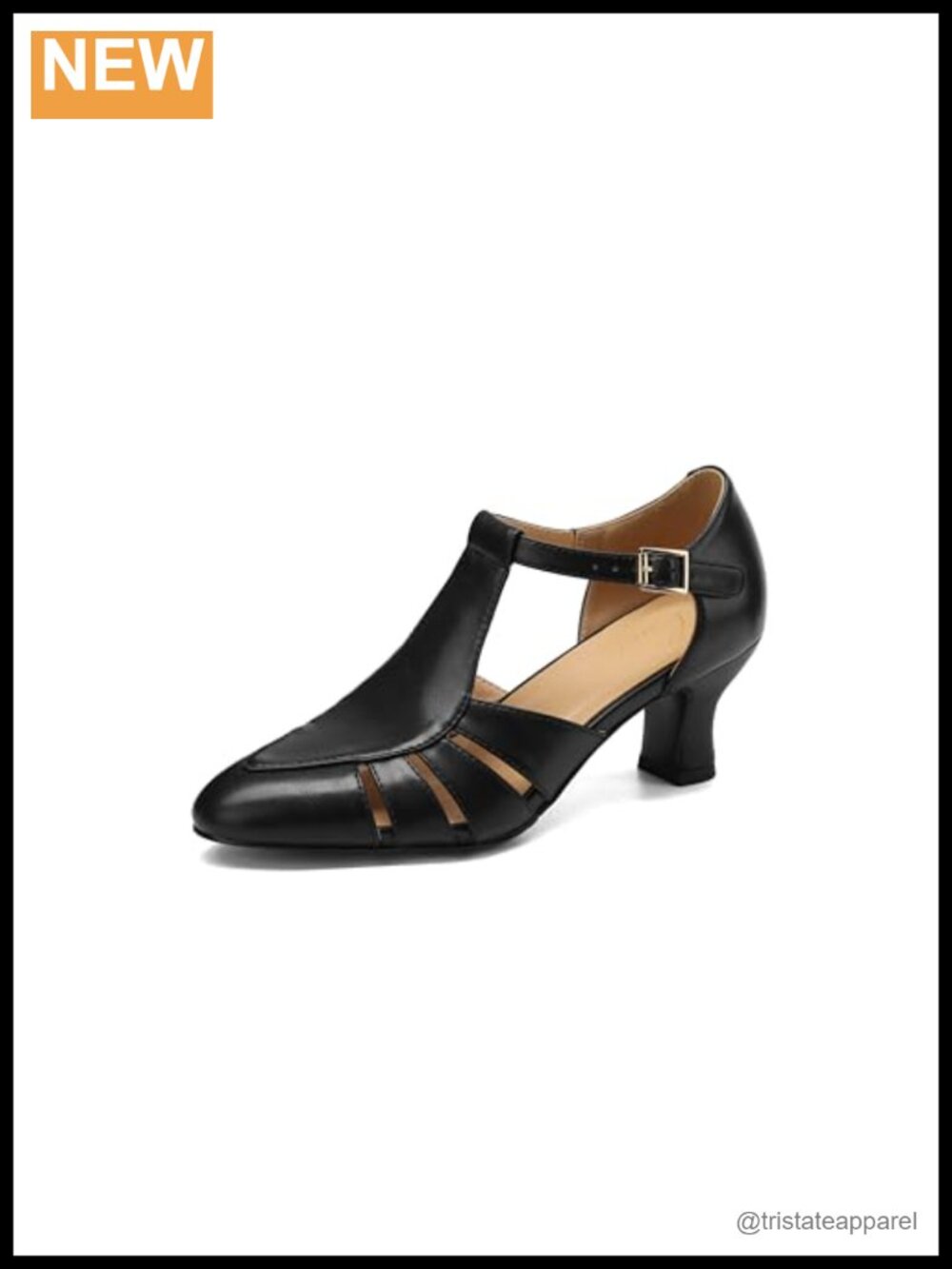 Mary Jane Kitten Heels T-Strap Vernis Synthetic Leather Retro Pumps